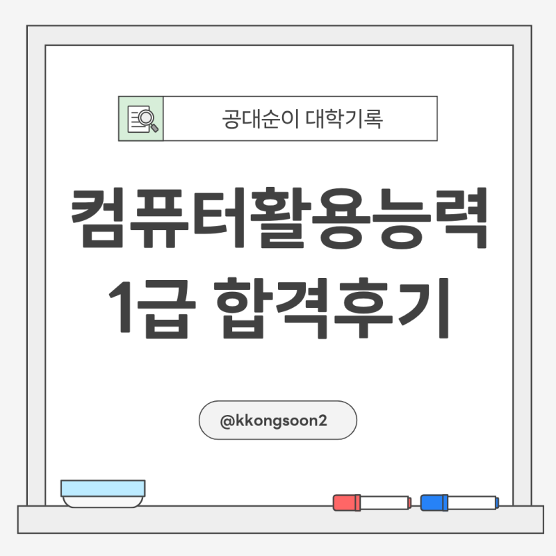 [] 컴퓨터활용능력 1급 합격 후기 | 현실적 합격 공부법
