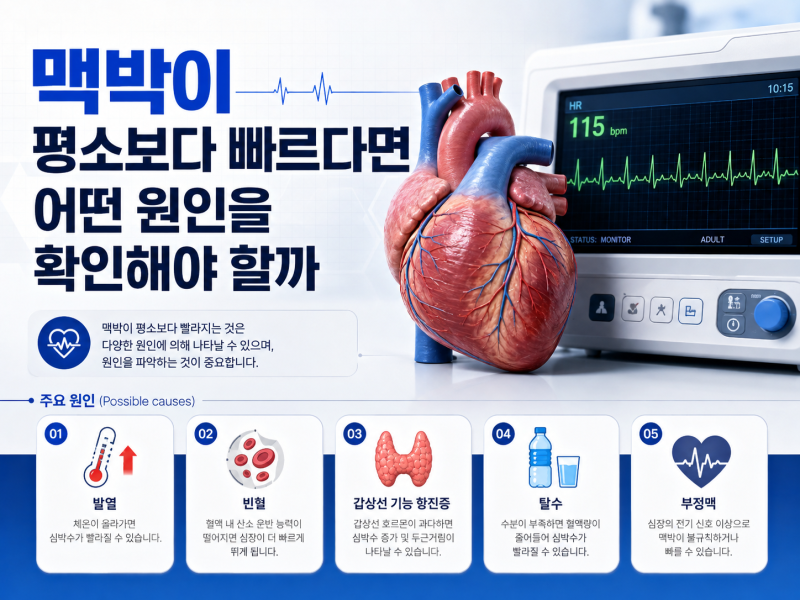 [서울대입구역 내과] 맥박이 평소보다 빠르다면 어떤 원인을 확인해야 할까