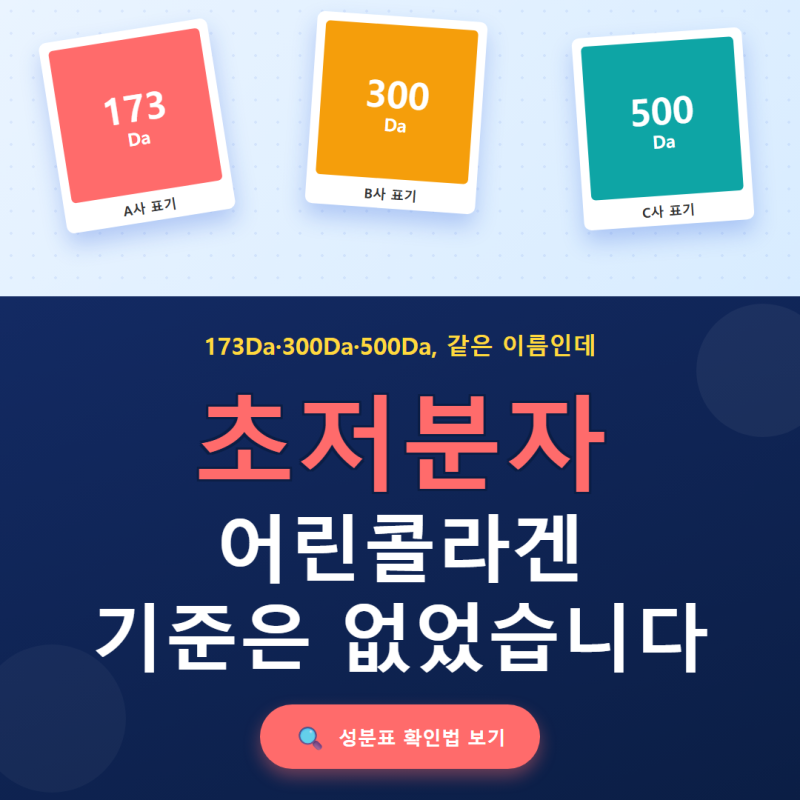 초저분자 어린콜라겐, 성분표 보다가 알게 된 사실