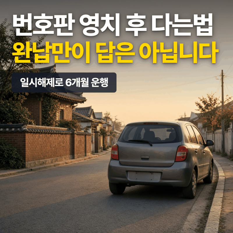 번호판 영치 후 다는법, 완납만이 답은 아닙니다