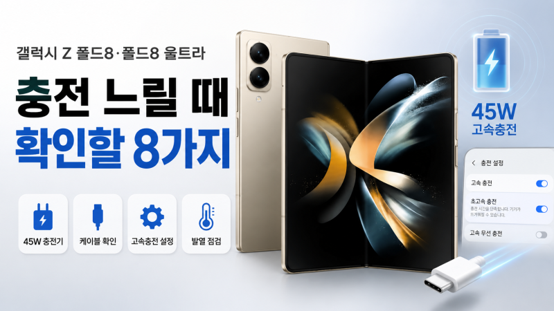폴드8·폴드8 울트라 충전 느릴 때 확인해야 할 8가지｜고속충전 안됨 해결 방법