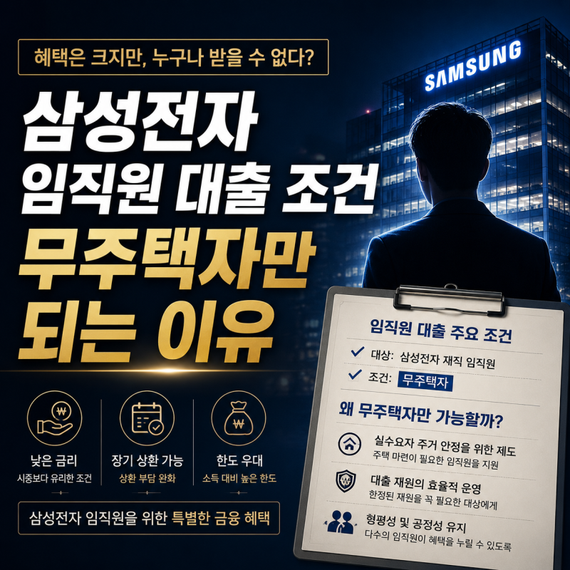 삼성전자 임직원 대출 조건, 무주택자만 되는 이유