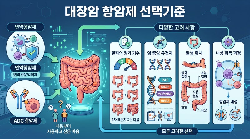 대장암 1, 2, 3, 4기 항암제와 4기 내성 발생 시 2, 3차 이상 치료