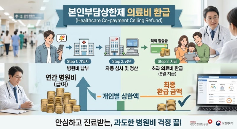 2026년 국민건강보험 본인부담상한제 환급금 신청 방법 및 대상 조회