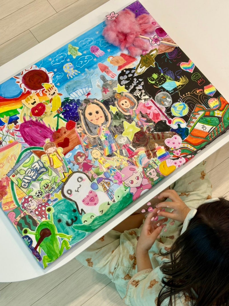 아이그림 보관방법 대형 콜라주 액자만들기 단돈3만원으로 버리지말고 초간단 꿀팁
