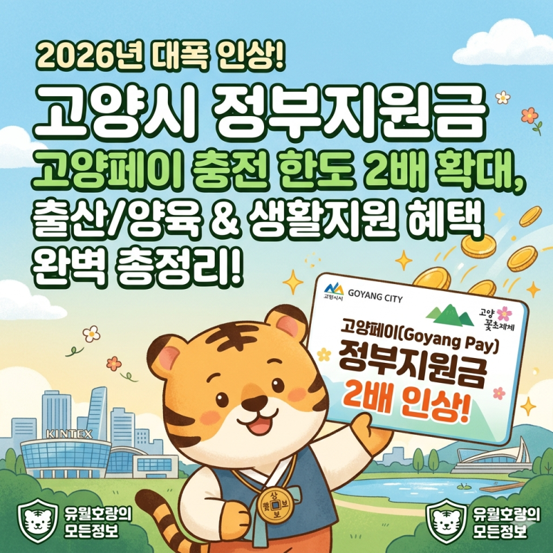"9월 추경 예산 편성!" 2026년 고양시 정부지원금 혜택 및 고양페이 2배 인상 구매 꿀팁 총정리