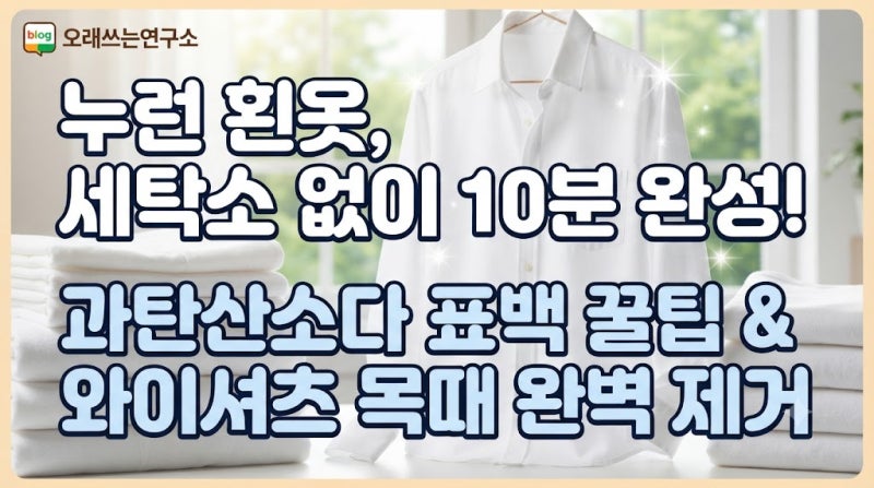 흰옷 누런때 제거 과탄산소다 표백 꿀팁! 와이셔츠 목때 세탁법 실패 없는 노하우