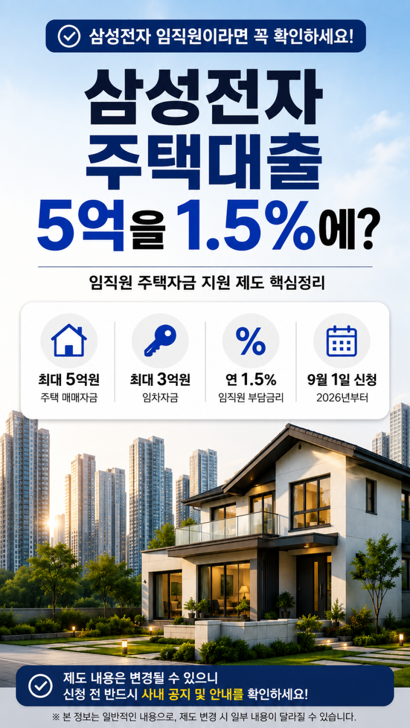 삼성전자 임직원 대상 ‘사내 주택자금 대출’