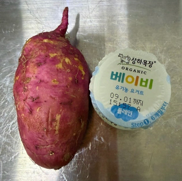 7개월 아기 간식 추천｜쌀가루로 만드는 고구마 요거트빵, 촉촉하고 부드러워요