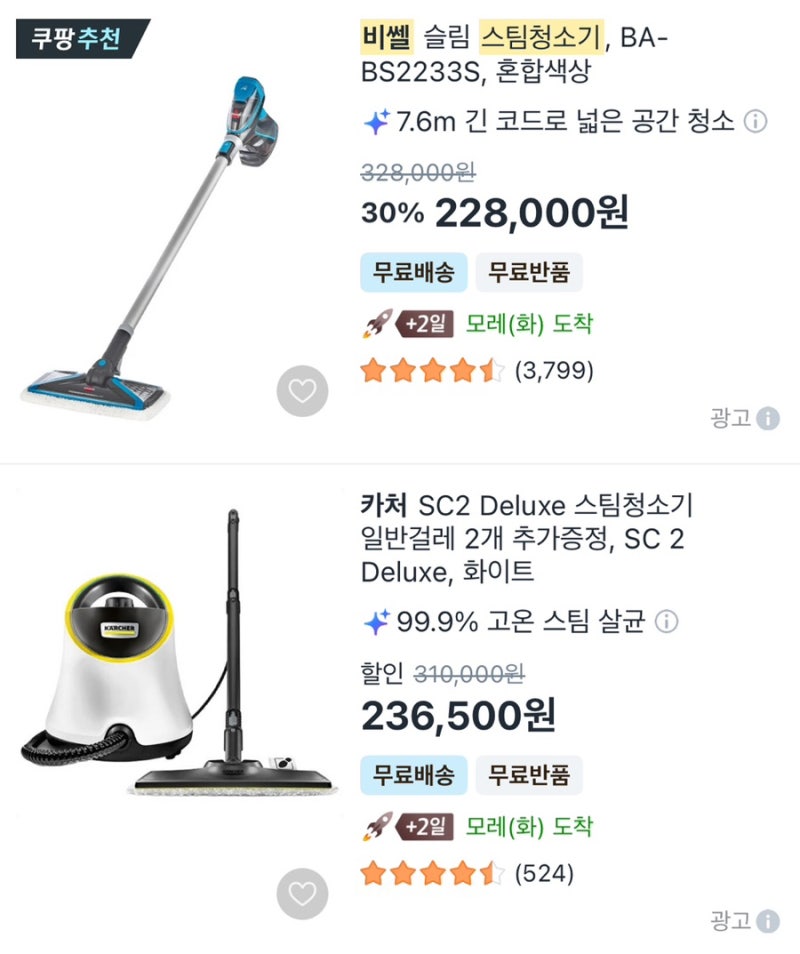카처 vs 비쎌 스팀청소기 비교｜아기 있는 집 카처 SC2 선택한 이유