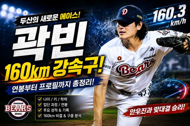 곽빈 연봉 얼마? 160km 강속구·나이·키·프로필·성적 총정리