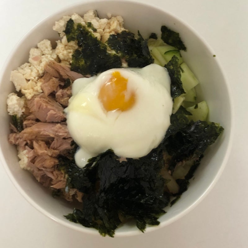 [요리] 오이두부비빔밥 | 오두비 레시피 다이어트 자취생 식단 전자레인지 요리 고단백 음식 ....
