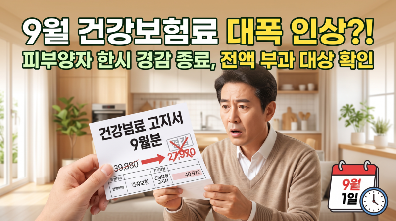9월부터 건강보험료 오르는 사람들, 피부양자 경감 4년 만에 종료됩니다