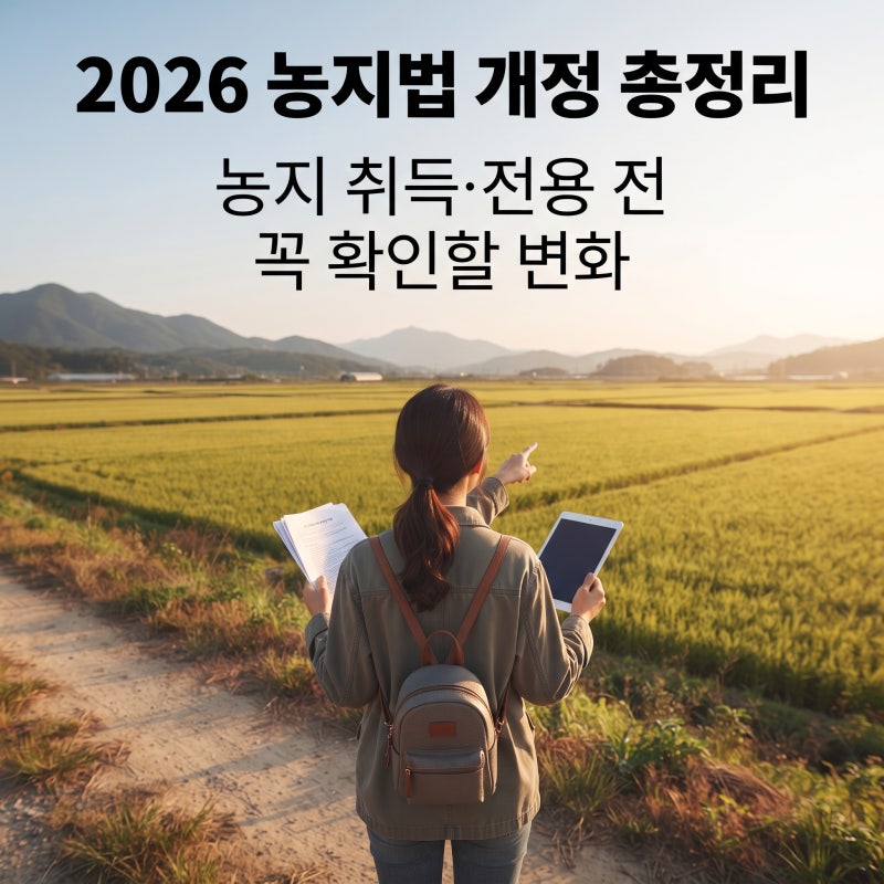 2026년 농지법 개정 총정리, 농지 취득·전용 전에 꼭 알아야 할 것