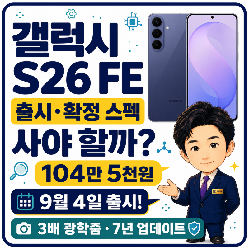 갤럭시 S26 FE 출시일·확정 스펙 s25 fe 비교는?