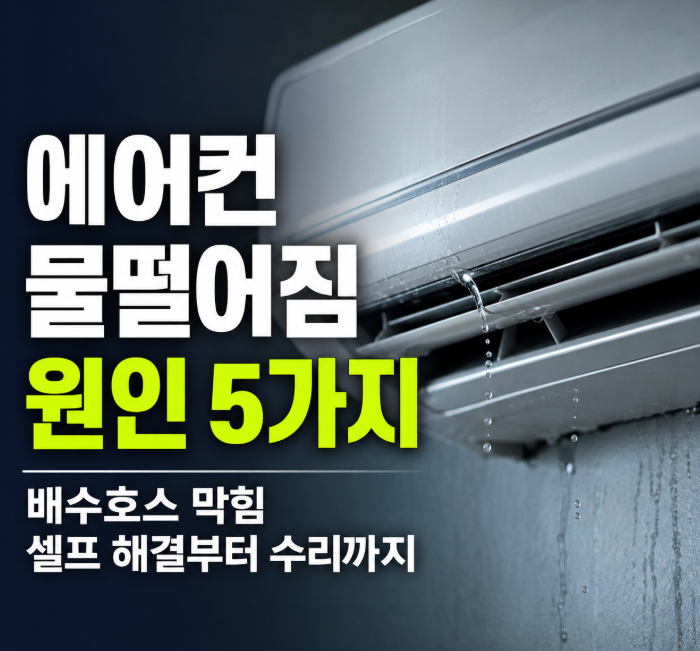 에어컨 물떨어짐 원인 5가지｜배수호스 막힘 셀프 해결부터 수리까지