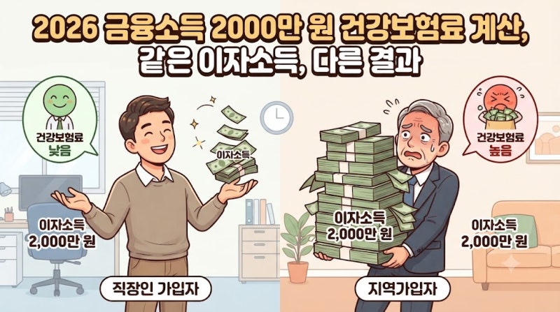 2026 금융소득 2000만원 건강보험료 계산, 같은 이자소득인데 결과가 갈리는 이유