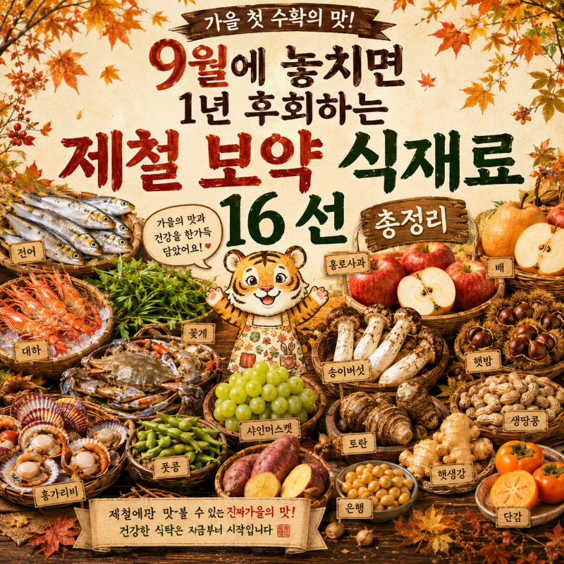 9월 제철 음식 수산물 과일 채소 총정리 16선 | 제철 딥다이브 프롤로그