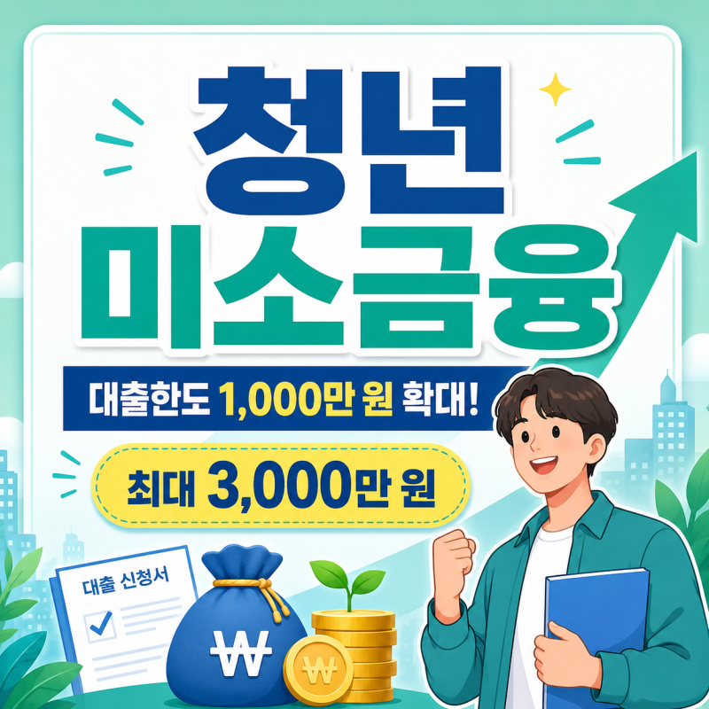 청년 미소금융 대출한도 1,000만 원 확대! 최대 3,000만 원 신청조건·금리 총정리
