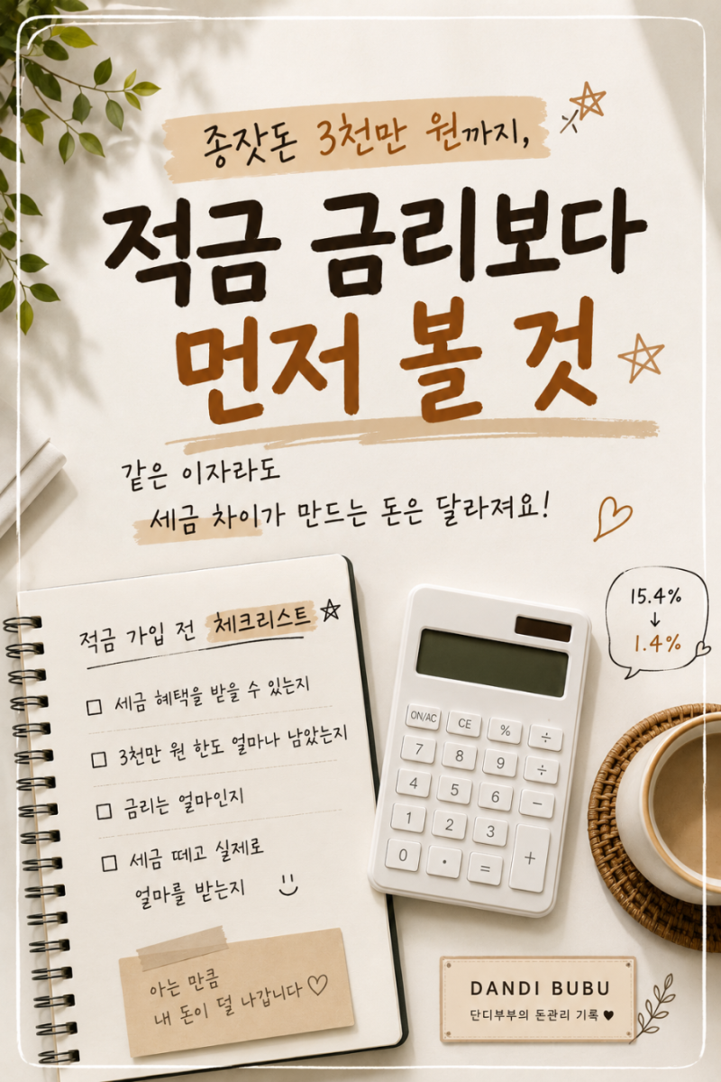 3천만원 모으기, 적금 금리보다 먼저 봐야 할 세금우대 1.4%