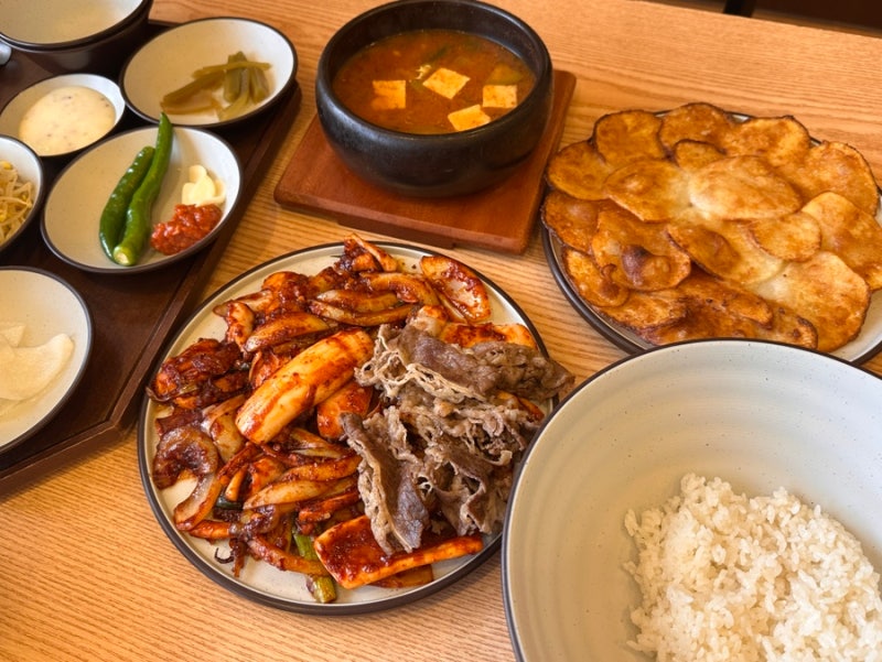 [구미 맛집] 숯불 직화 오징어볶음 맛집 | 점심 저녁세트 메뉴 추천 | 구미 산동 맛집 ”구미....