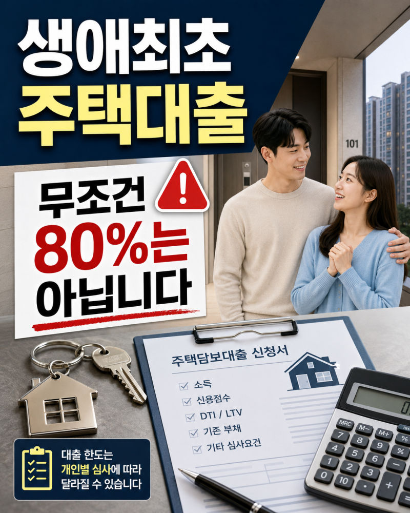 첫 집 마련한다면, 생애최초 주택대출 조건부터 확인하세요