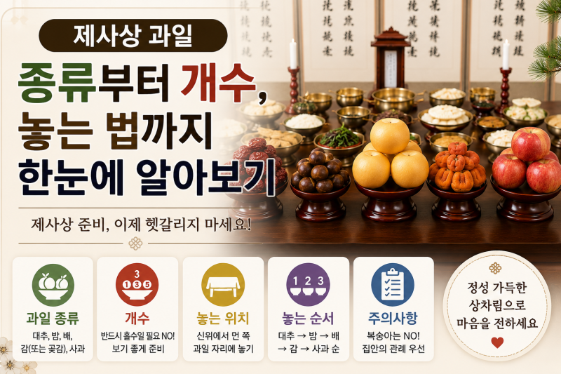 제사상 과일 종류부터 개수, 놓는 법까지 한눈에 알아보기