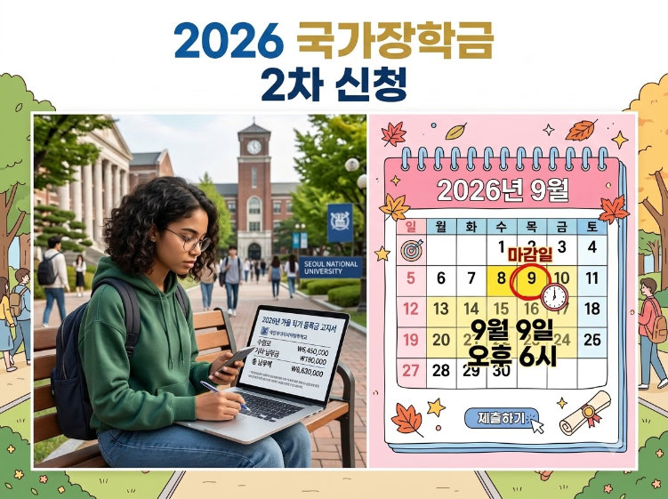 2026 국가장학금 2차 신청 9월 9일까지｜대상·성적 기준·가구원 동의