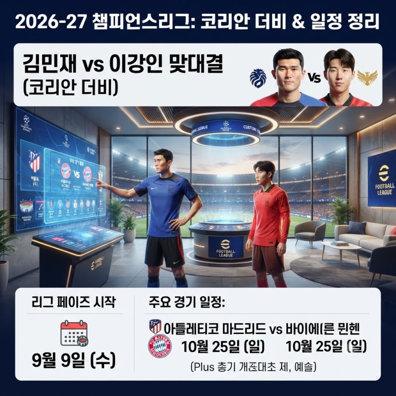 김민재 vs 이강인, 또 만난다… 2026-27 챔스 대진·일정 한눈에 정리
