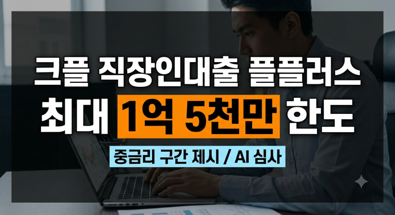 1금융권 문턱 높다면? 크플(Cple) 직장인 신용대출 플러스 승 심사 기준과 신청 방법
