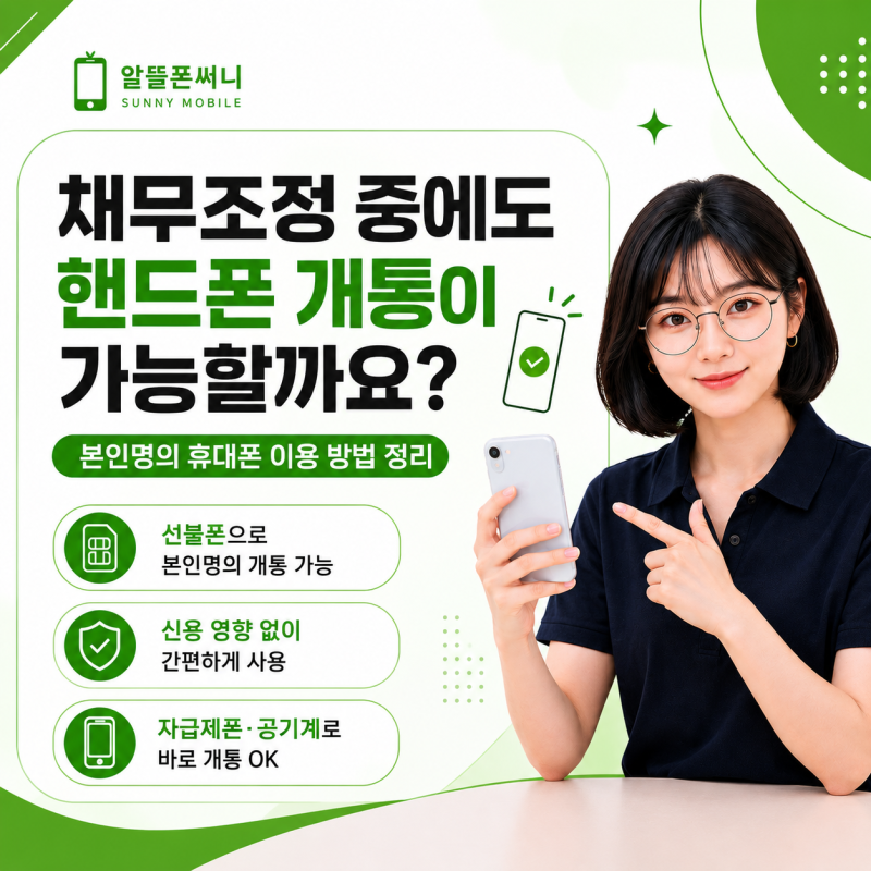 채무조정 중에도 핸드폰 개통이 가능할까요? 본인명의 휴대폰 이용 방법 정리