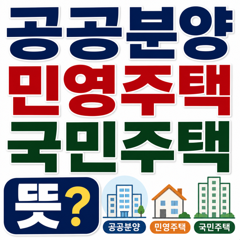 공공분양 민영주택 국민주택 뜻 모르면 청약 실패합니다
