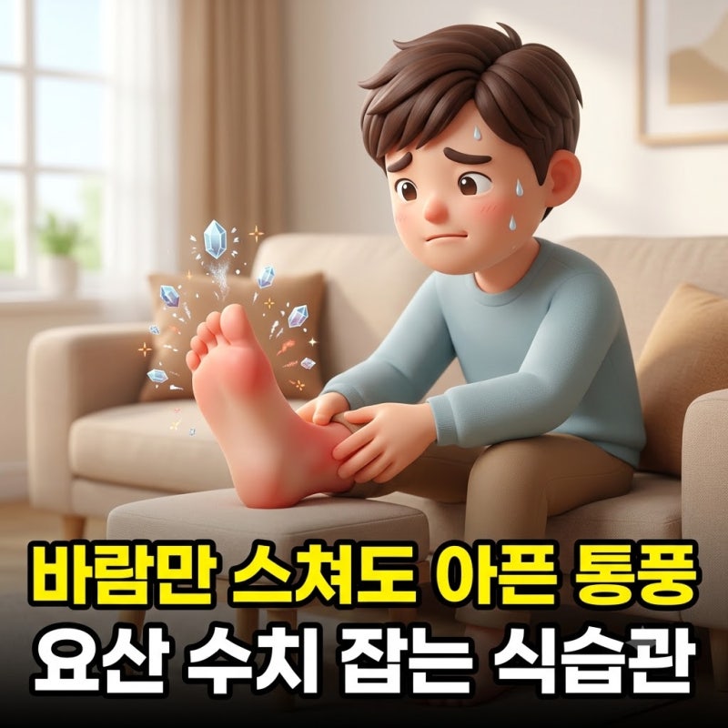 바람만 스쳐도 아픈 통풍 예방법, 요산 수치 잡는 식습관과 관리 팁
