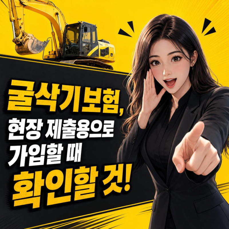 굴삭기보험, 현장 제출용으로 가입할 때 확인할 것