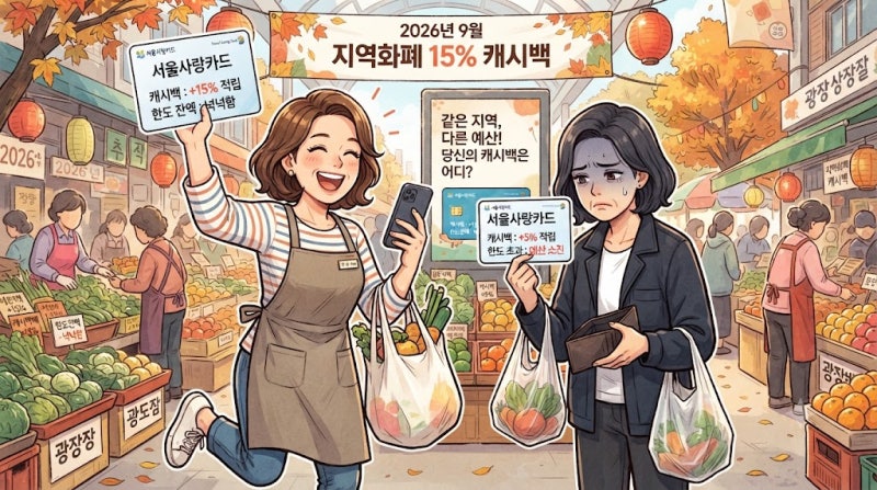 2026년 9월 지역화폐 15% 캐시백, 같은 지역도 한도·예산에서 갈립니다