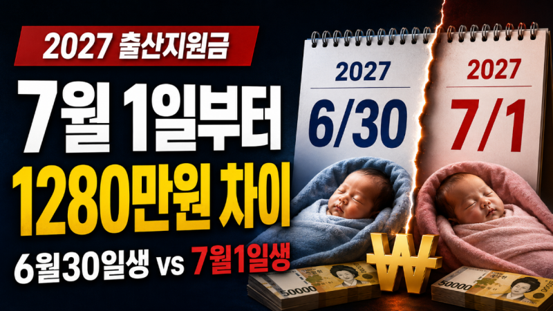 2027년 출산지원금 7월 1일부터 바뀐다…6월 30일생과 1280만원 차이 나는 이유