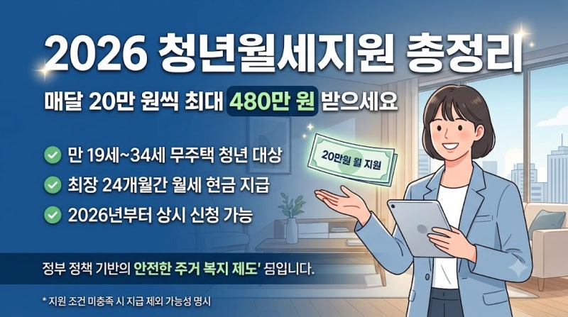 최대 240만 원 지원! 청년월세특별지원 조건 및 서류 한눈에 정리