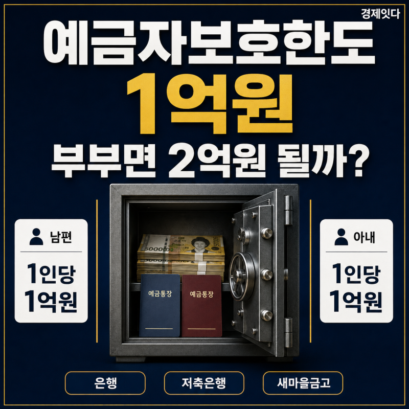 예금자보호한도 1억원, 저축은행·새마을금고도 똑같을까? 부부라면 2억원까지 보호될까