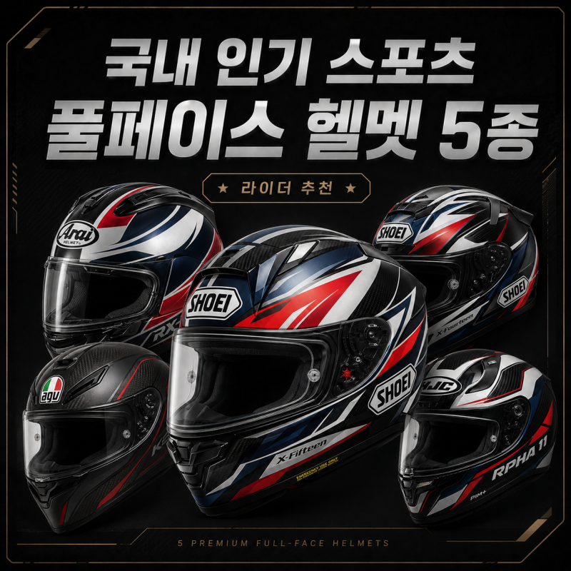 국내 인기 스포츠 풀페이스 헬멧 5종 추천!!