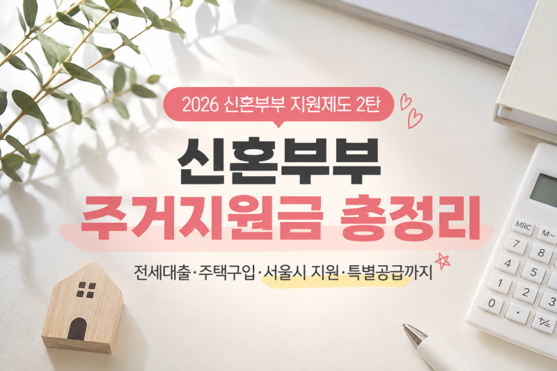[정부지원제도] 2026년 신혼부부 지원금 2탄｜전세대출·주거지원·서울시 이자지원 총정리
