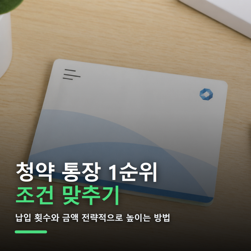 청약 통장 1순위 조건 맞추기, 납입 횟수와 금액 전략적으로 높이는 방법