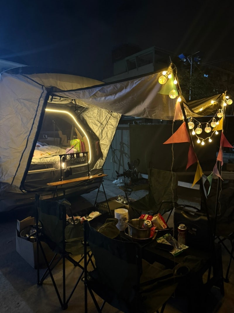 2026.08.28 태안 안면도 차박 / 다이소 캠핑 가성비 꿀템 추천[인디언 행어, 고기찍먹소스, 캠핑....