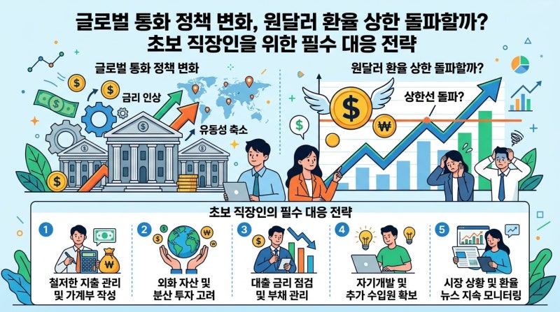 글로벌 통화 정책 변화, 원달러 환율 상단 뚫릴까? 초보 직장인 필수 대응법