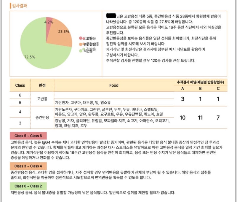 [내돈내산] 지연성 알레르기 검사 결과 (+8체질 검사와 비교) / 실비 청구 후기