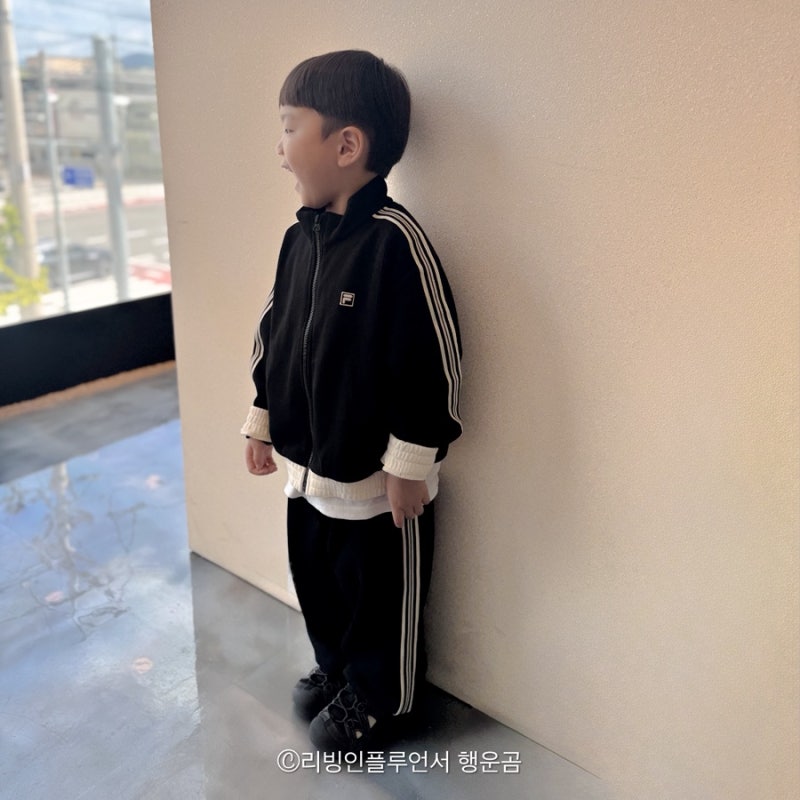 키즈 바람막이 상하복 남아옷 등원룩 휠라키즈 니트트랙 셋업