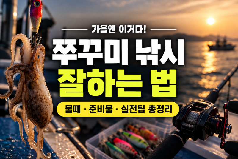초보자도 100마리 잡는 쭈꾸미 낚시 요령 및 히트 채비법
