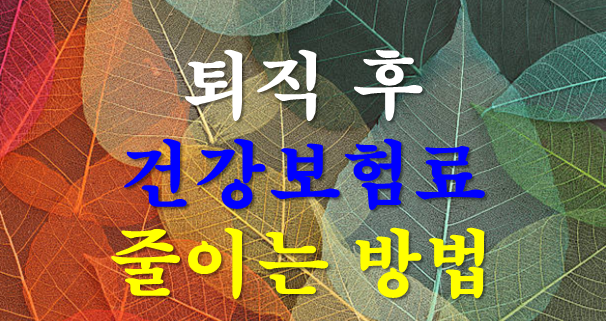 퇴직 후 건강보험료 줄이는 방법｜임의계속가입 조건·기간·신청법 총정리
