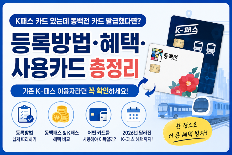 K패스 카드 있는데 동백전 카드 발급했다면? 등록방법·혜택·사용카드 총정리