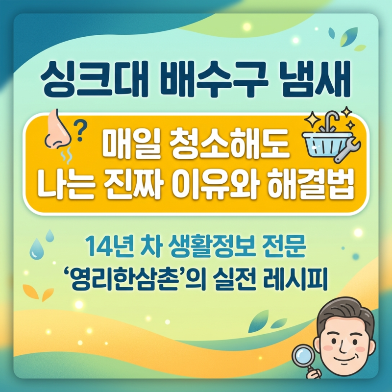 싱크대 배수구 냄새 악취 원인부터 과산화수소 주방세제 활용법까지