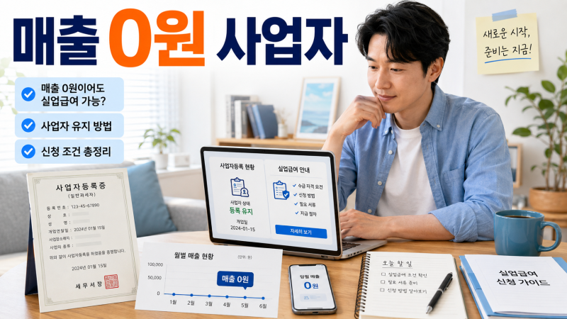 사업자등록만 있고 매출 0원, 실업급여는 이렇게 봐요